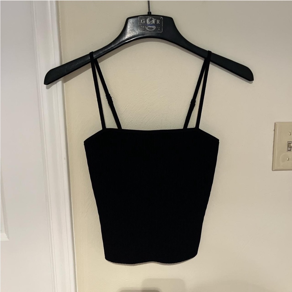 Aritzia Babaton Black Ribbed Camisole Top